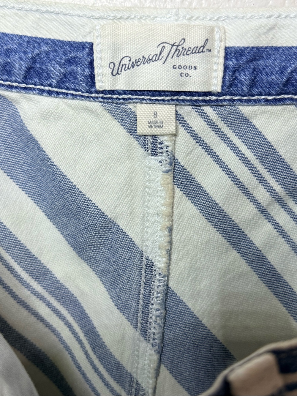 NWT Universal Thread Striped Denim Mini Skirt Size 8 - Picture 7 of 10